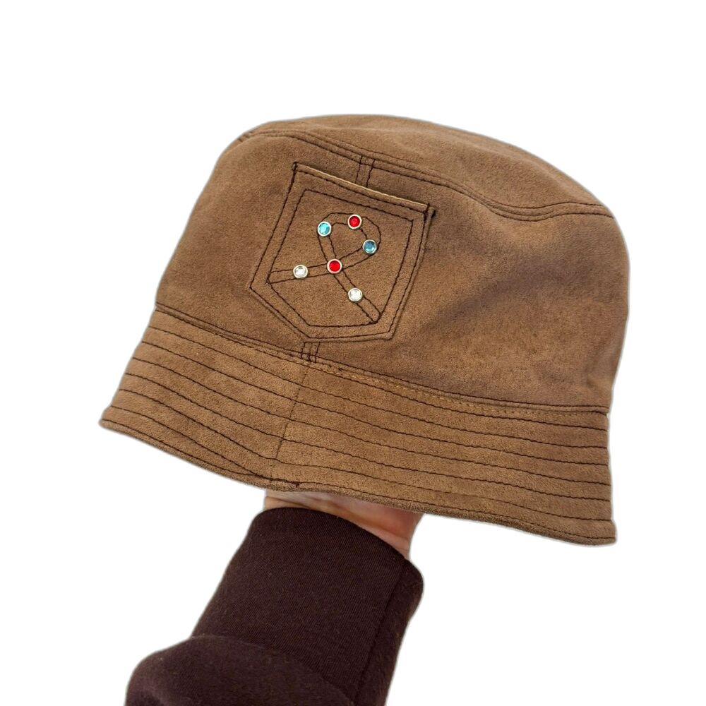 Vintage L.E.I. Microsuede Bucket Hat Brown Y2k 90's lei